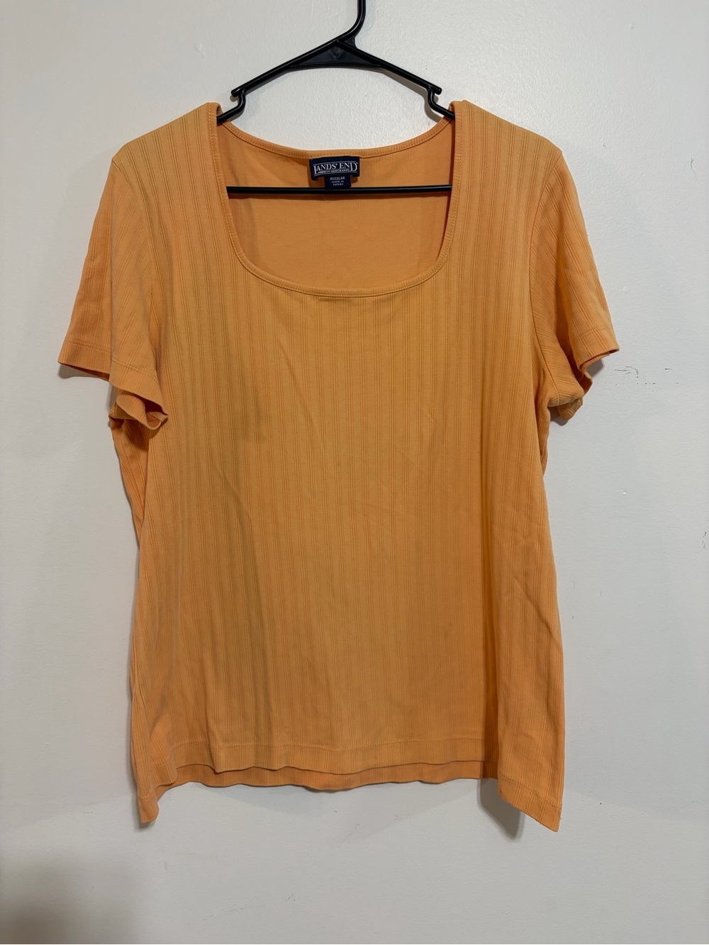 Lands' End Women's Short Sleeve Scoop Neck Top - Orange